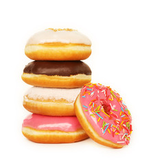 Group of Donuts on white background