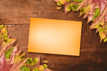 Naklejka na ściany i meble Composite image of orange card