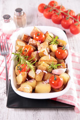 baked potato,tomato and garlic