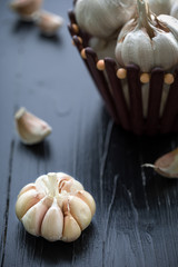 Fresh Garlic / Garlic / Fresh Garlic on Black Background