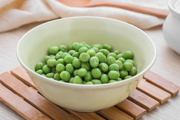 Green peas in bowl