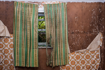 interior decay of room in abandoned house