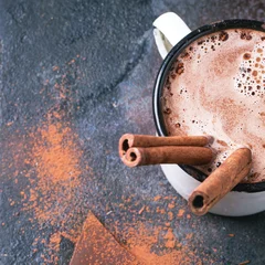 Printed kitchen splashbacks Chocolate Hot chocolate with cinnamon