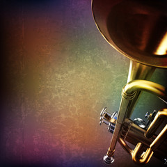 abstract grunge background with trumpet © lembit