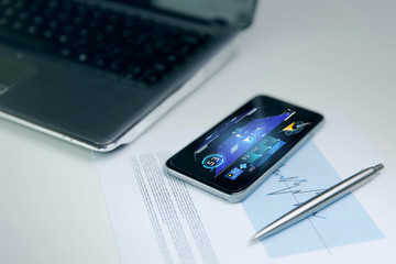 close up of smartphone with gps application