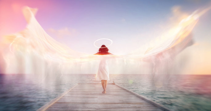 Spiritual conceptual image of a female angel