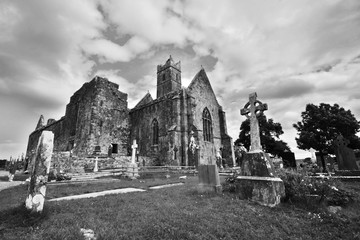 Quin Abbey ruins in Ireland - obrazy, fototapety, plakaty