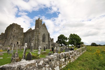 Quin Abbey ruins in Ireland - obrazy, fototapety, plakaty