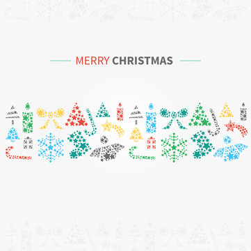 vector Christmas background xmas elements / colour design concept for print, products, greetings, cards
