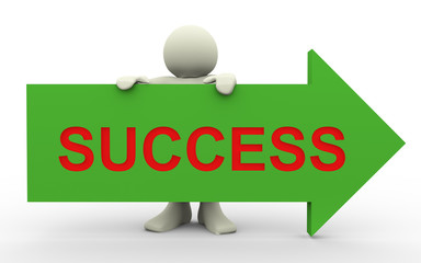3d man with success arrow