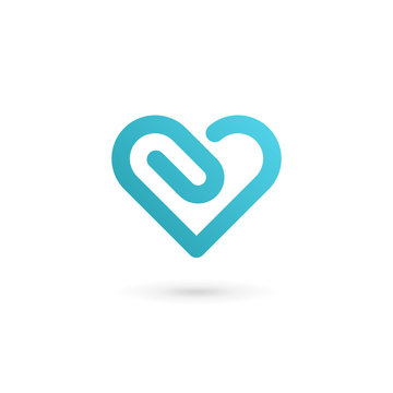 Heart symbol clip logo icon design template. May be used in medi