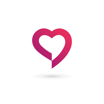 Heart symbol speech bubble logo icon design template. May be use