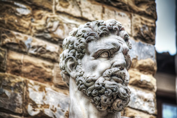 Hercules head in Piazza della Signoria in Florence