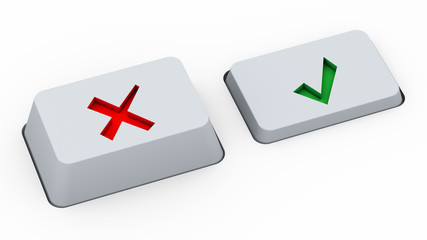 Right & wrong choice buttons