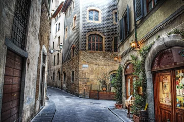 Foto op Canvas mooie smalle straat in Florence © Gabriele Maltinti
