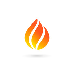 Water drop fire logo design template icon. May be used in ecolog