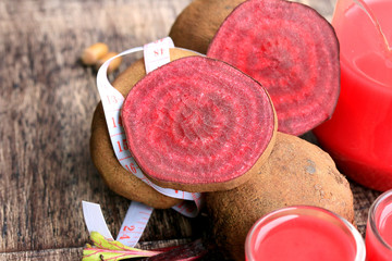 fresh beetroot and juice