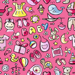 Toys for baby boy, seamless pattern design
