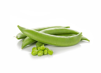 Green peas isolated on a white background