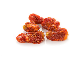 Dried tomatoes isolated on white background