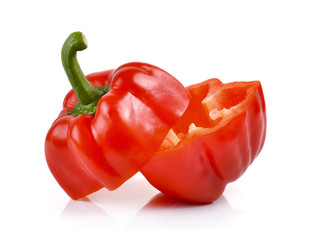 red pepper over white background