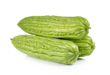 Momordica charantia on white background