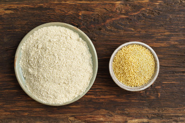 Millet seeds and millet flour