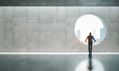 Tapeten Blank interior with window and man. © SFIO CRACHO