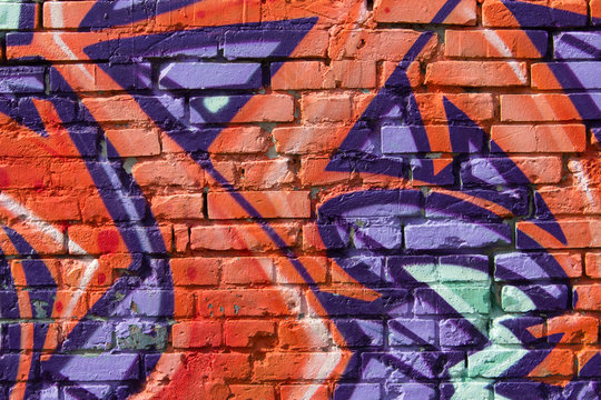 Fototapeta graffiti wall closeup. painted background