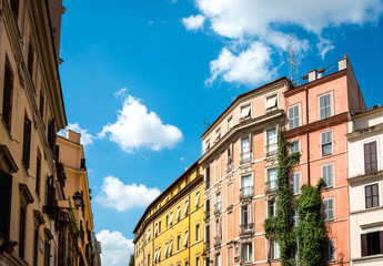 Obraz premium Traditional old buildings Street view in Rome, ITALY