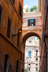 Traditional old buildings Street view in Rome, ITALY