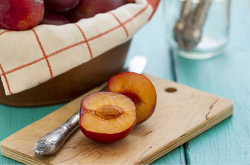 Fresh ripe plums