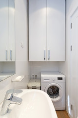 Interior of a small laundry room