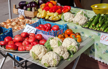 Fresh vegetables ready to sale at the farmers market
