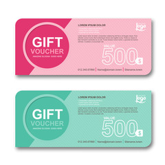 Gift voucher template with colorful pattern,cute gift voucher certificate coupon design template,
Collection gift certificate business card banner calling card poster,Vector illustration