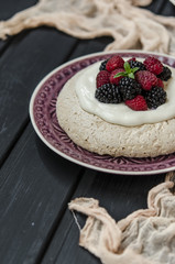 Pavlova meringue dessert of chickpeas   