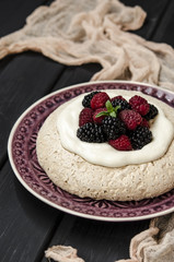Pavlova meringue dessert of chickpeas   