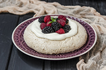 Pavlova meringue dessert of chickpeas   