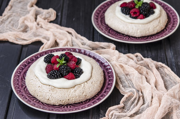Pavlova meringue dessert of chickpeas   