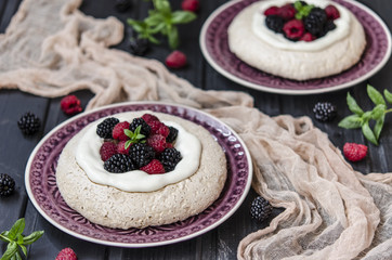 Pavlova meringue dessert of chickpeas   