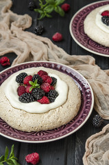 Pavlova meringue dessert of chickpeas   