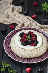 Pavlova meringue dessert of chickpeas   