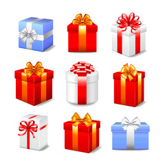 Gift boxes vector set