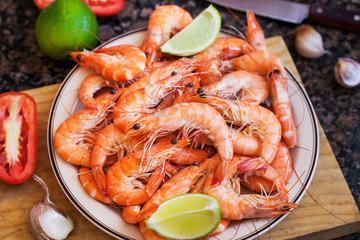 Fresh delicious prawns