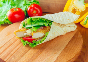 Tortilla wrap with chicken