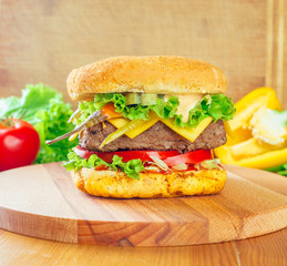 Burger with chili pepper
