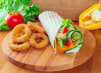 Tortilla wrap with vegetables