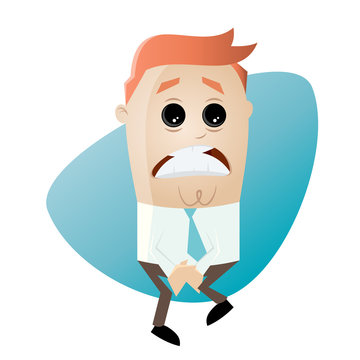 worried cartoon man holding his bladder clip art preview