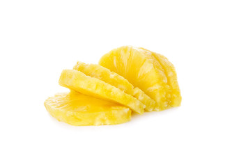 Pineapple slices isolated on white background