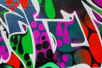Poster Graffiti Graffiti-Wand-Hintergrund / Nahaufnahme